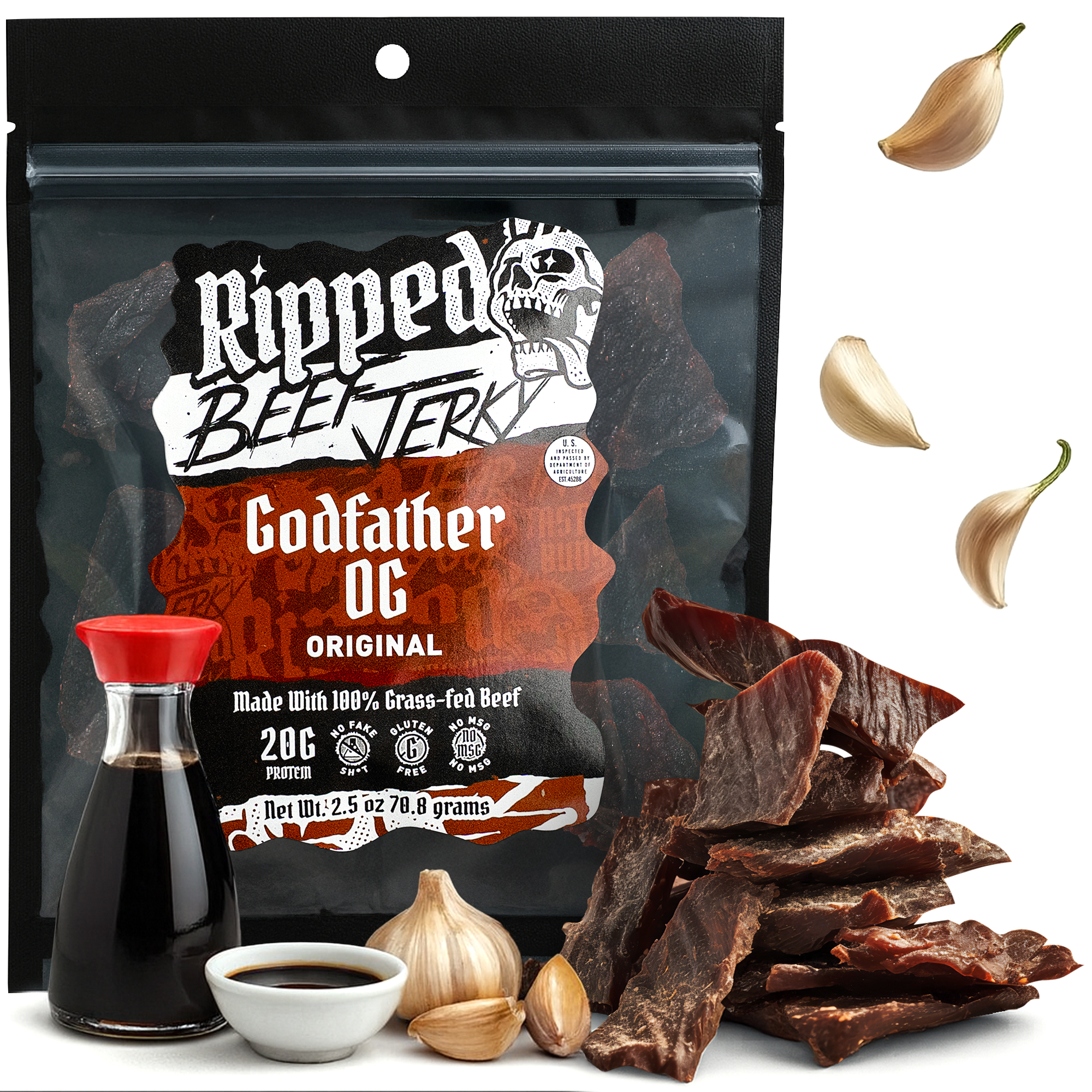 Ripped Jerky product photography 1