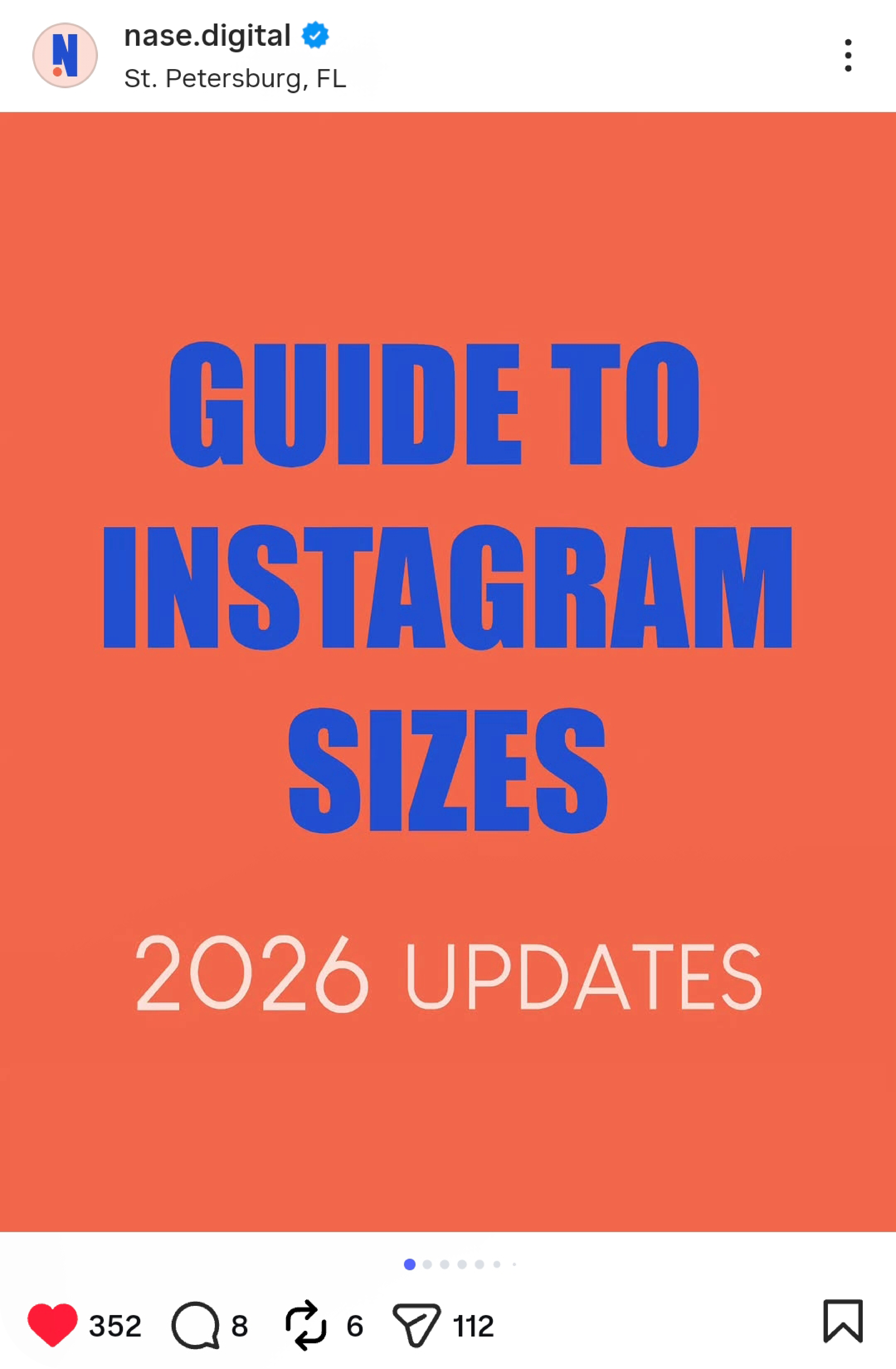 Guide to Instagram Sizes 2026 update Instagram post